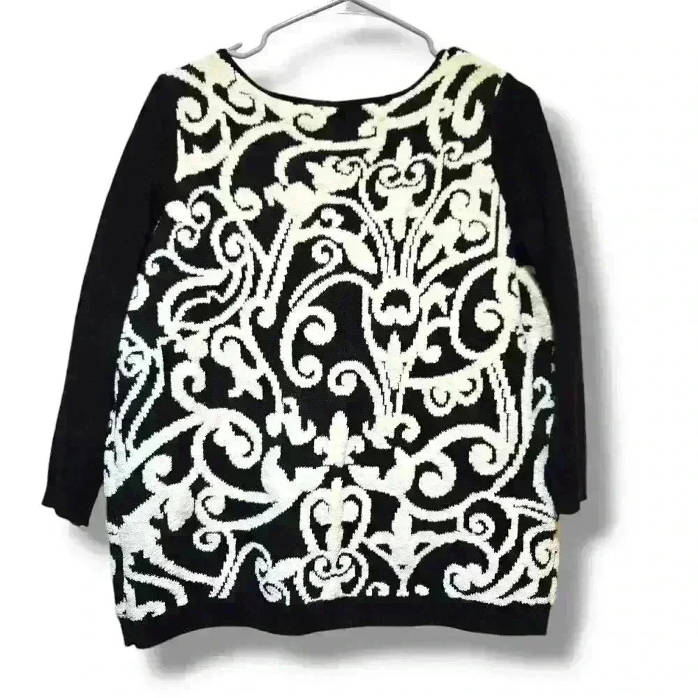 Catherine Malandrino For Design Nation Plush Damask Sweater Large #051